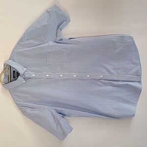 Croft & Barrow Light Blue Striped Button Down Shirt XLT